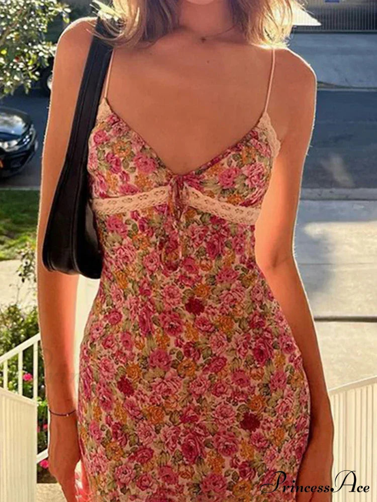 Valentina Floral Spaghetti Strap Maxi Dress