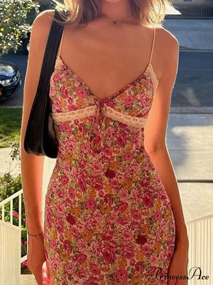 Valentina Floral Spaghetti Strap Maxi Dress