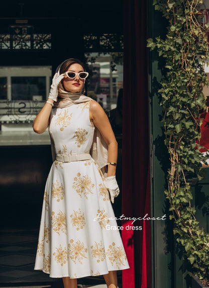 Audrey Vintage-Inspired Midi Dress