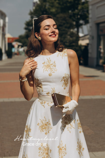 Audrey Vintage-Inspired Midi Dress
