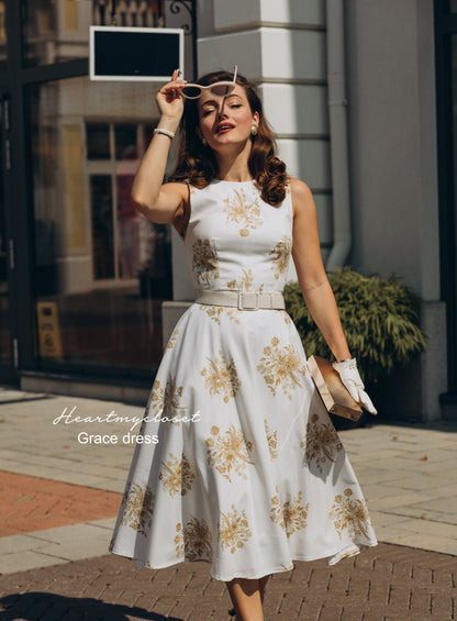 Audrey Vintage-Inspired Midi Dress