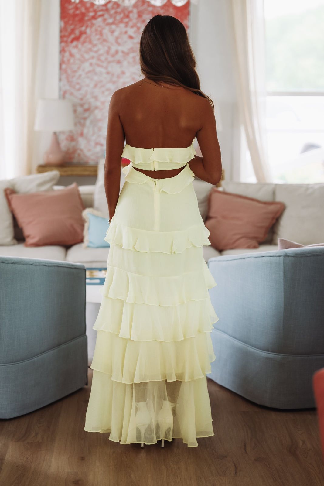 Margot Silk Maxi Dress in Butter Yellow