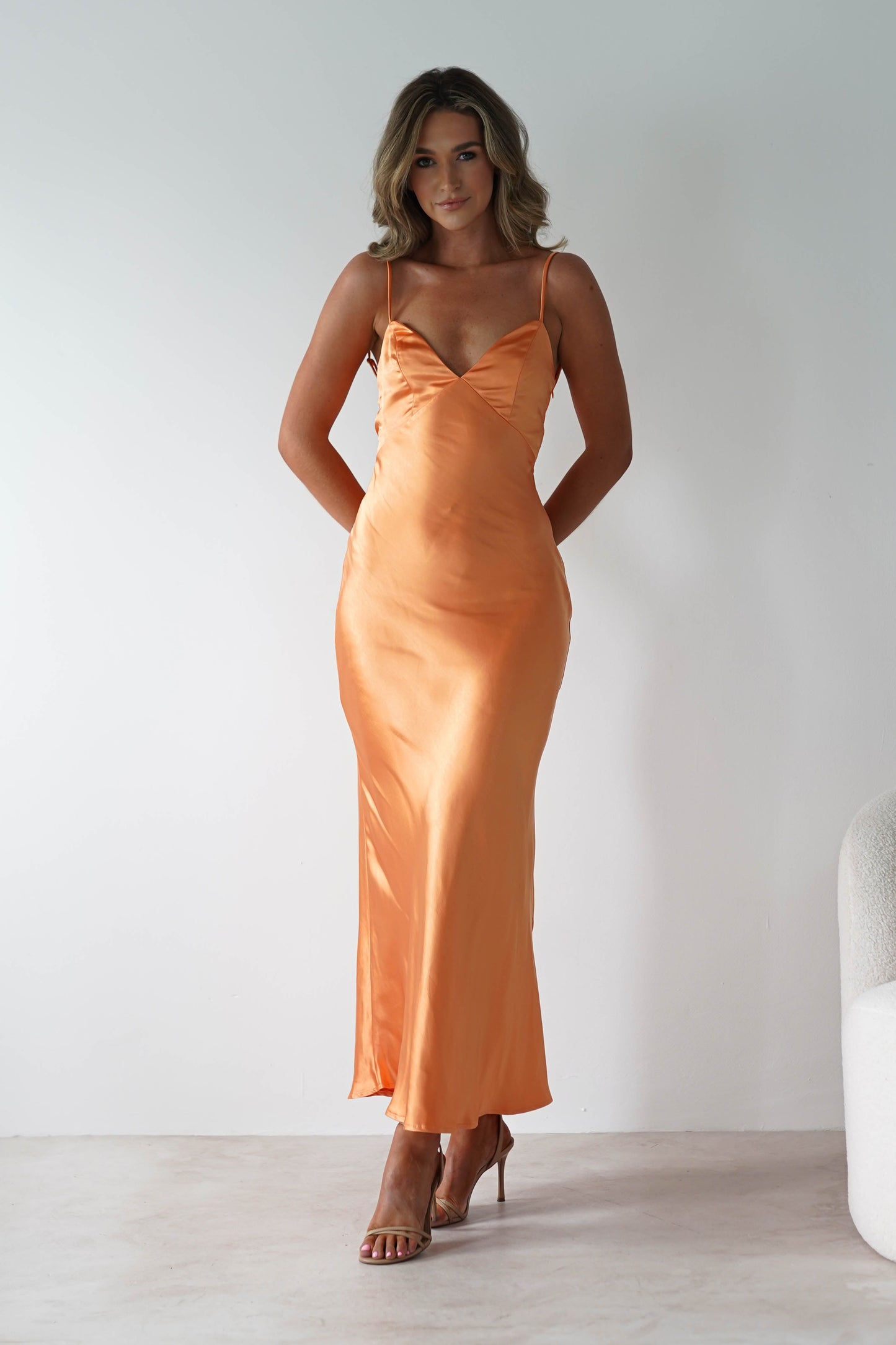 Hermie Silky Satin Maxi Dress