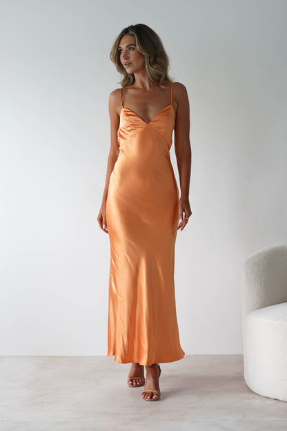 Hermie Silky Satin Maxi Dress
