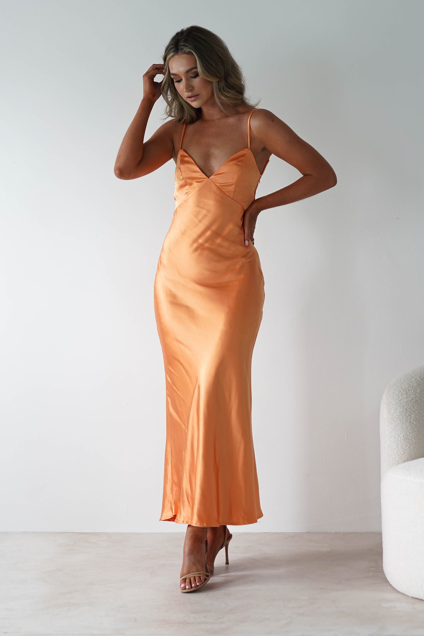 Hermie Silky Satin Maxi Dress