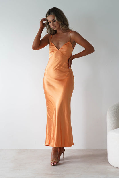 Hermie Silky Satin Maxi Dress