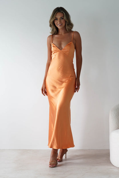 Hermie Silky Satin Maxi Dress
