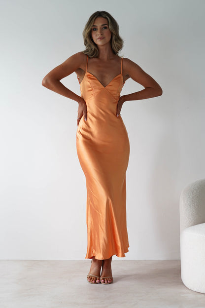 Hermie Silky Satin Maxi Dress