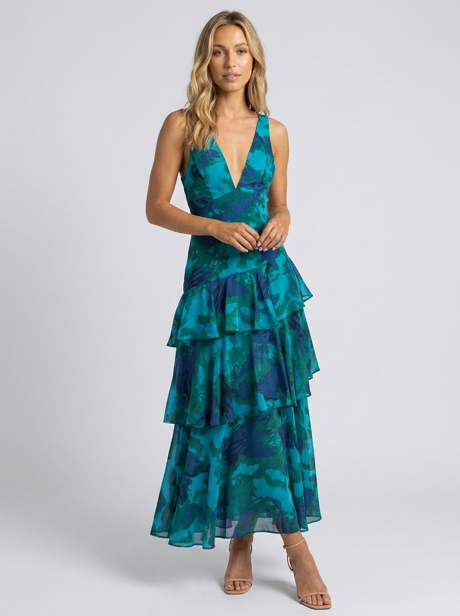 Elisa Ruffle Maxi Dress