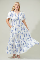 Bestia Floral Poplin Tiered Maxi Dress