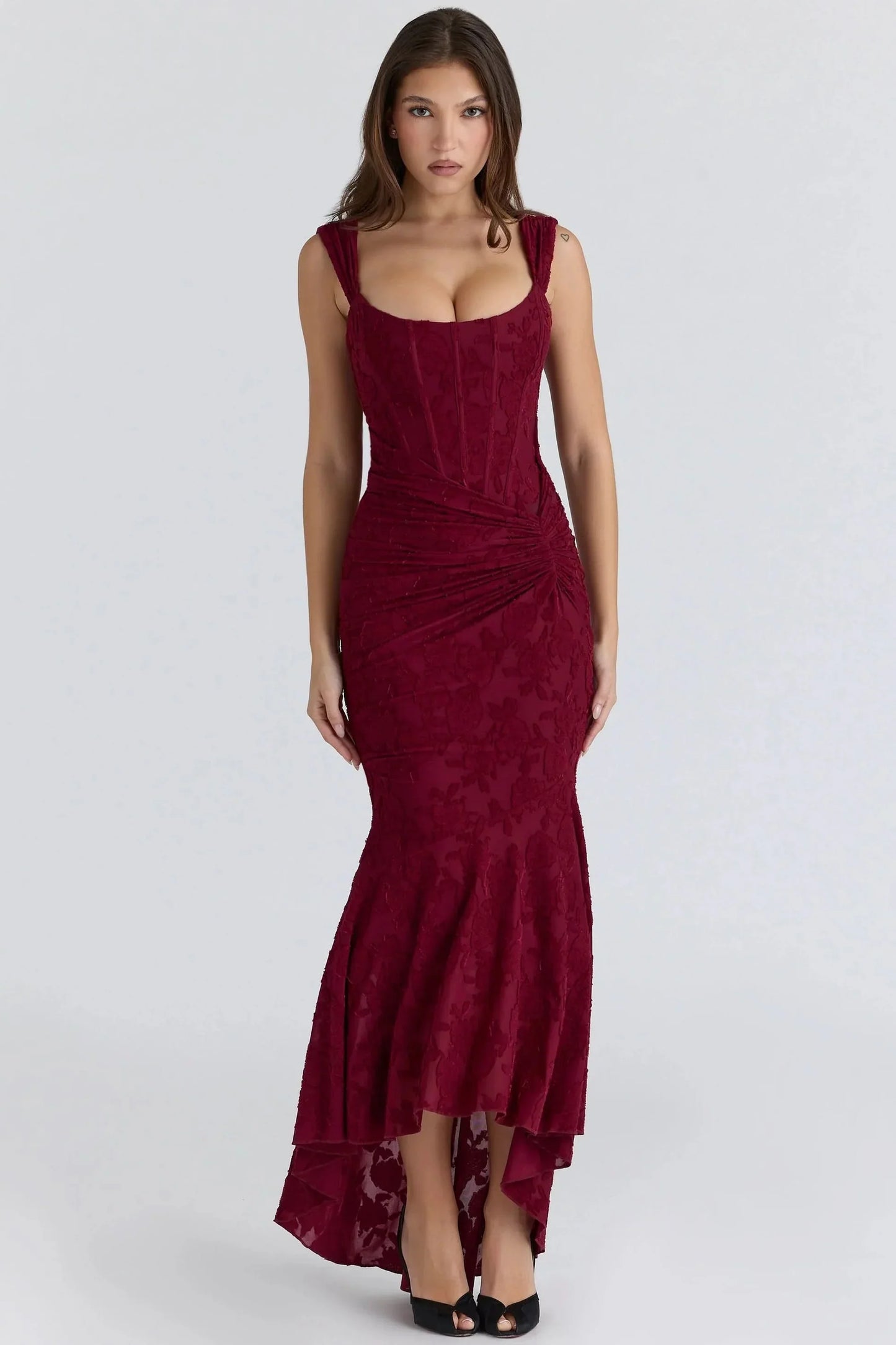 Numida Square Neck Corset Maxi Dress