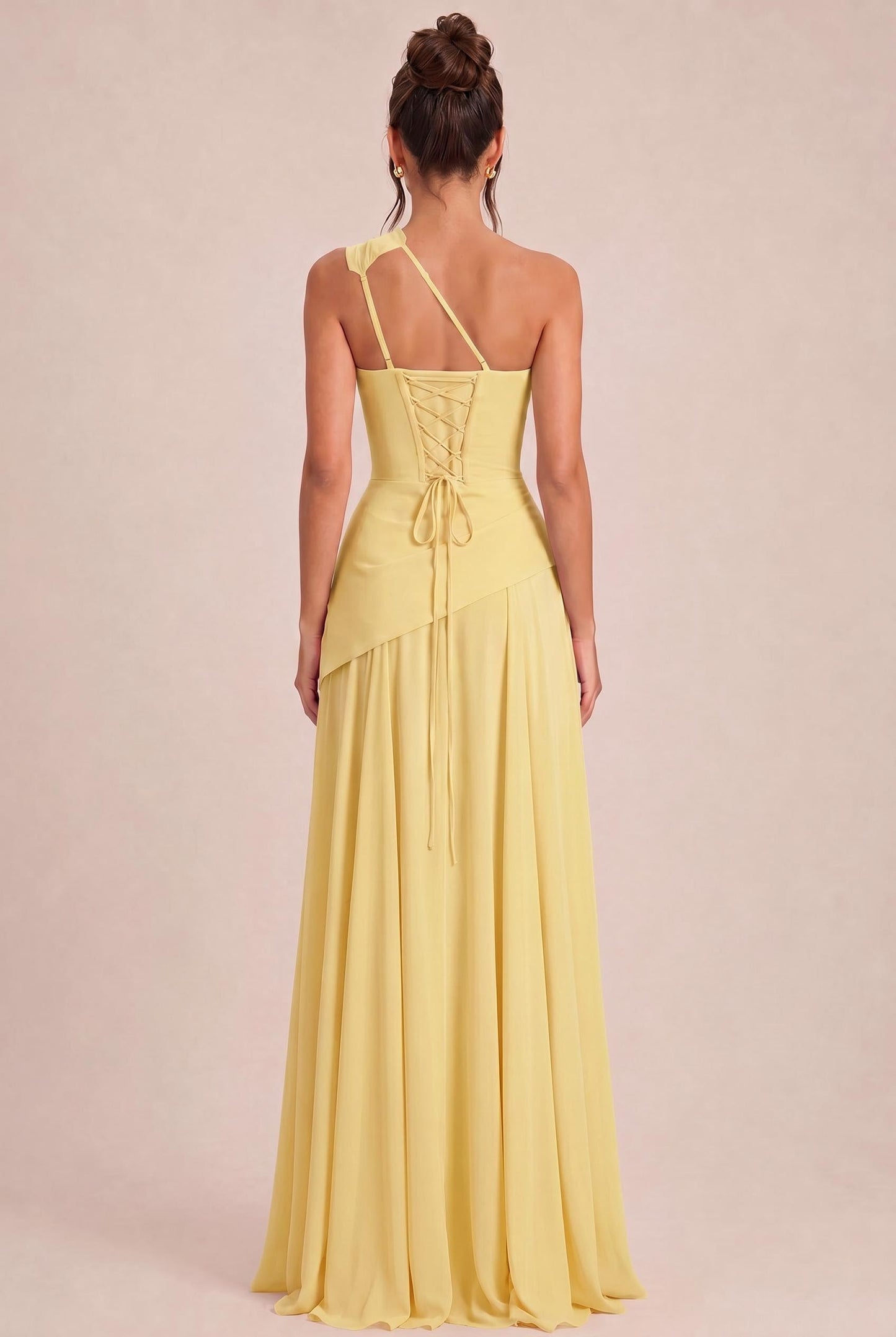Arabella One-Shoulder Chiffon Dress