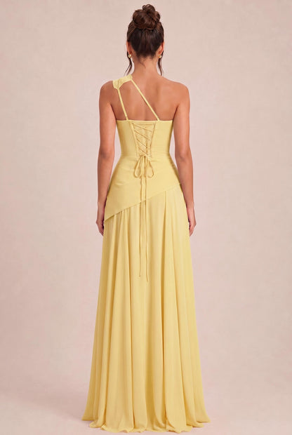 Arabella One-Shoulder Chiffon Dress