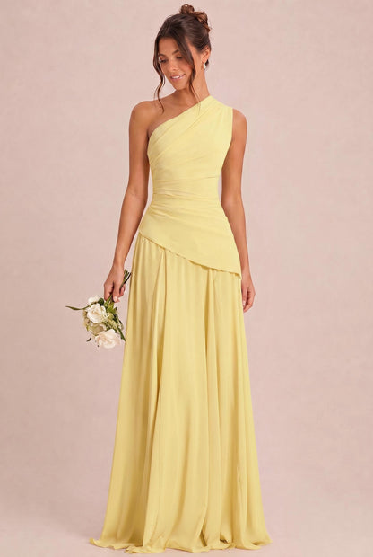 Arabella One-Shoulder Chiffon Dress