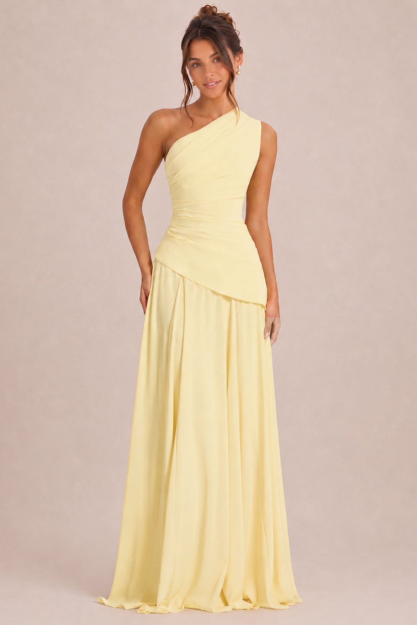 Arabella One-Shoulder Chiffon Dress