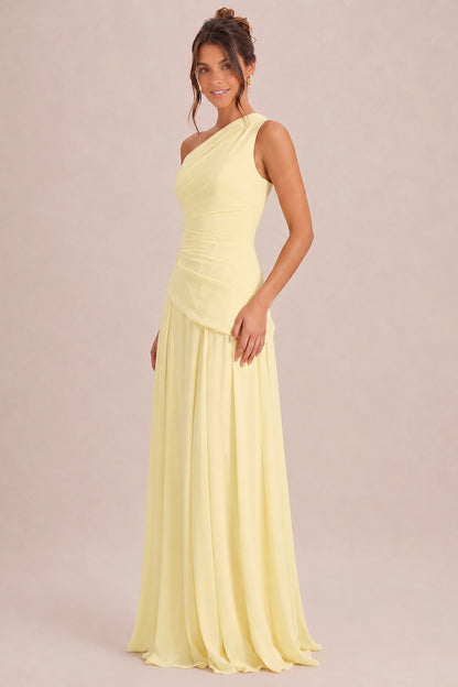 Arabella One-Shoulder Chiffon Dress