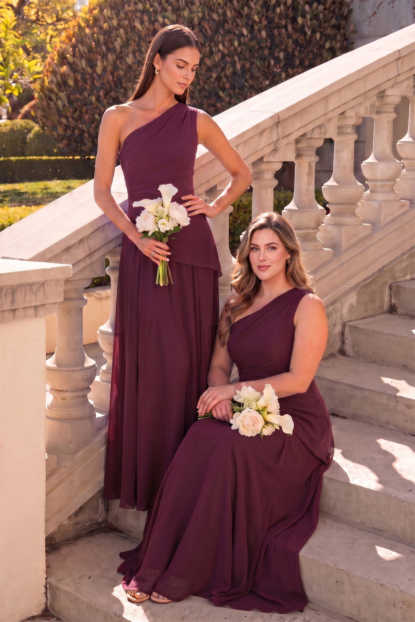 Arabella One-Shoulder Chiffon Dress