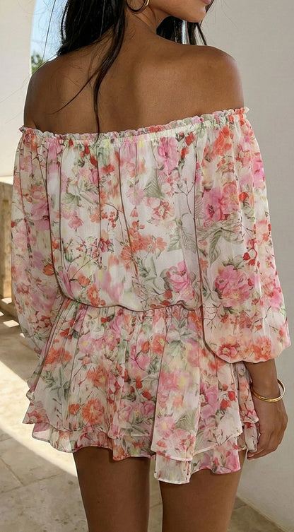 Cyrene Floral Off-Shoulder Mini Dress