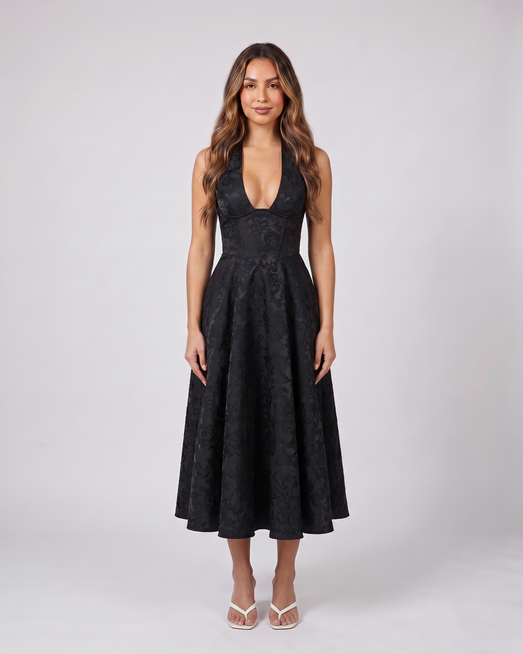 Sienna Jacquard Midi Dress