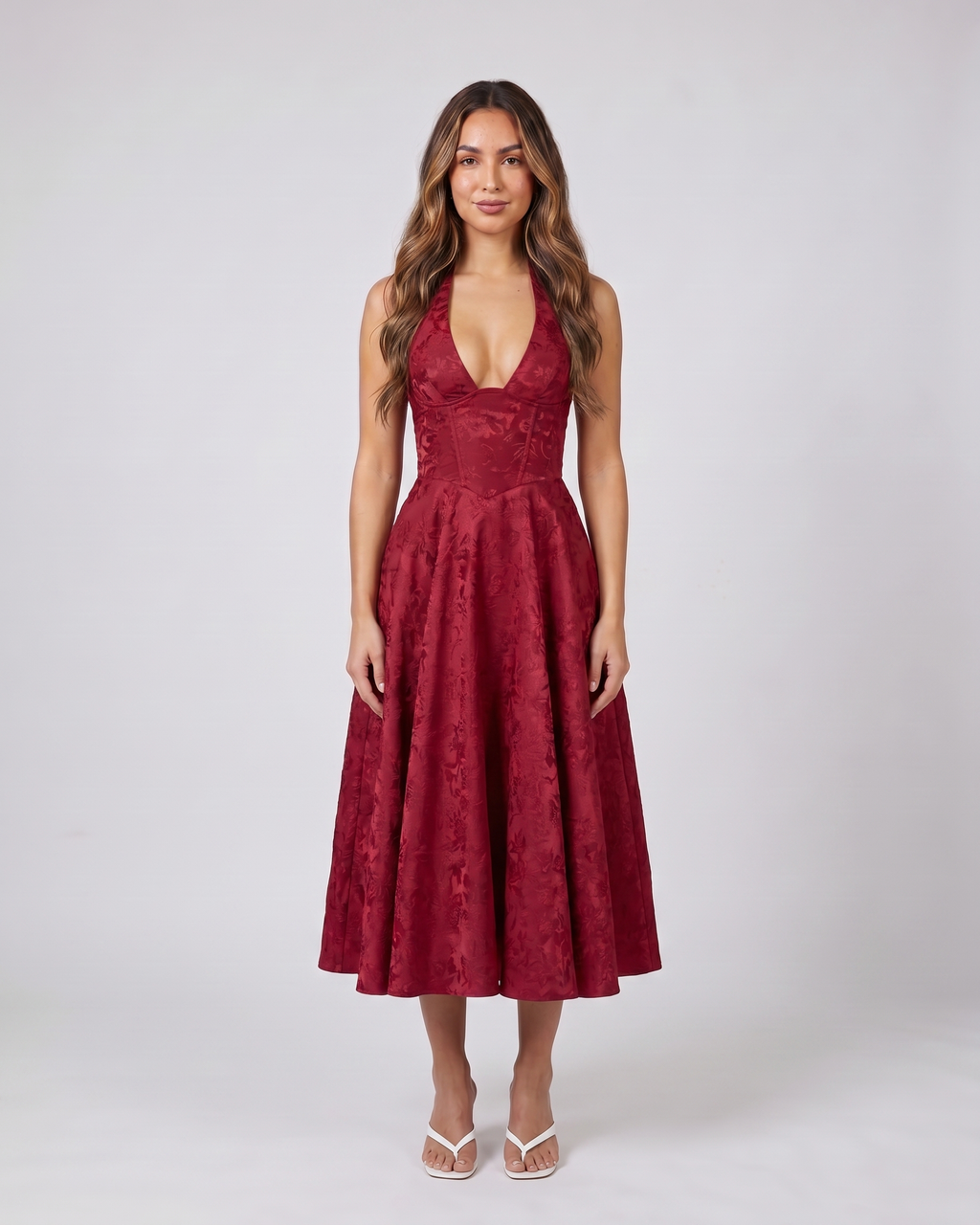Sienna Jacquard Midi Dress