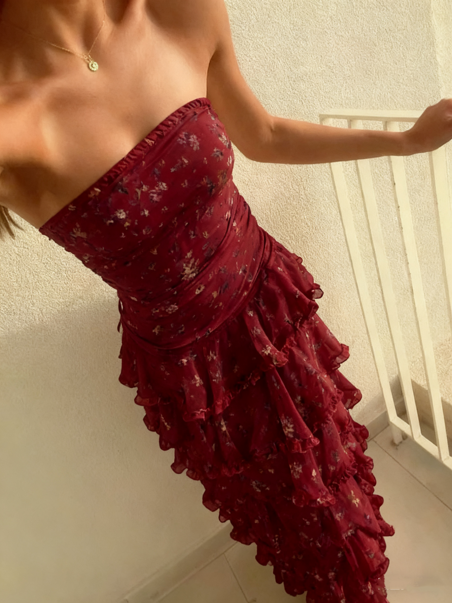 Isabelle Chiffon Strapless Maxi Dress