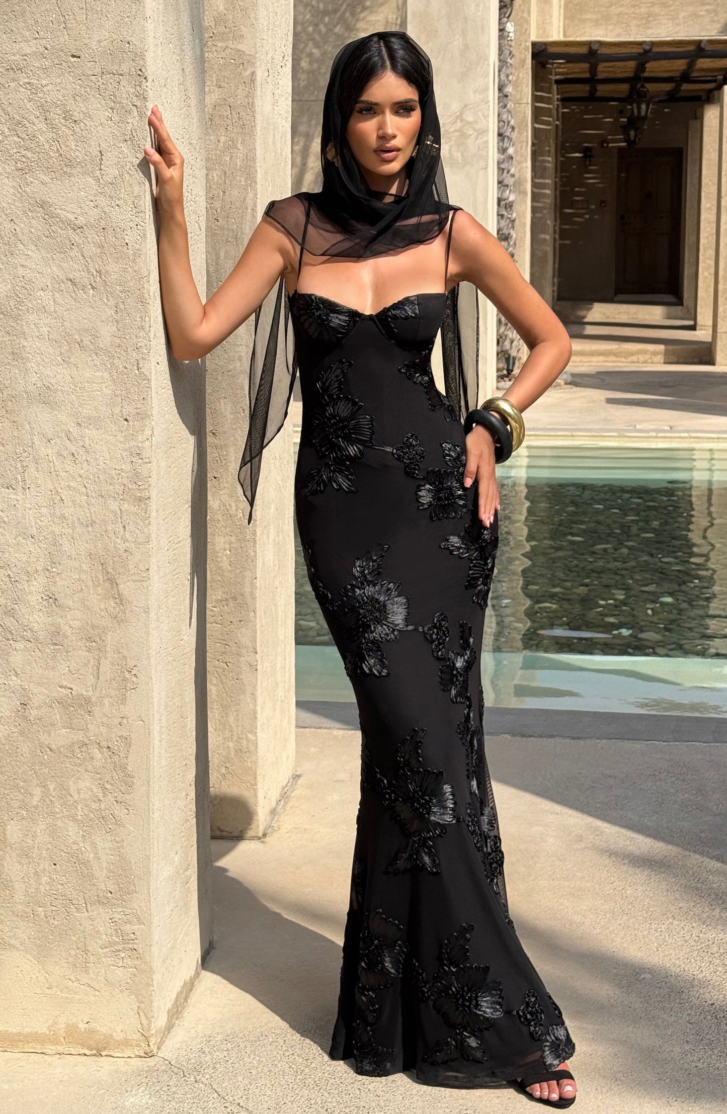 Nefertiti Plum Silk Maxi Dress