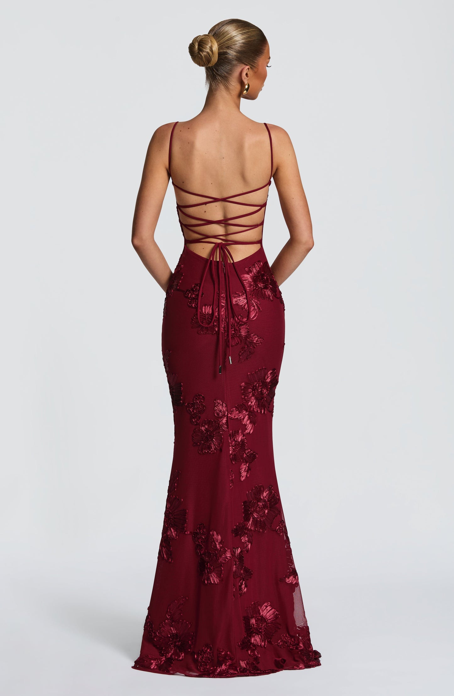 Nefertiti Plum Silk Maxi Dress