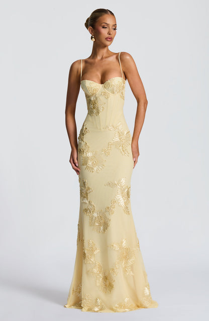 Nefertiti Plum Silk Maxi Dress