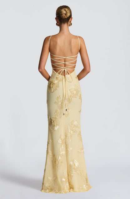 Nefertiti Plum Silk Maxi Dress