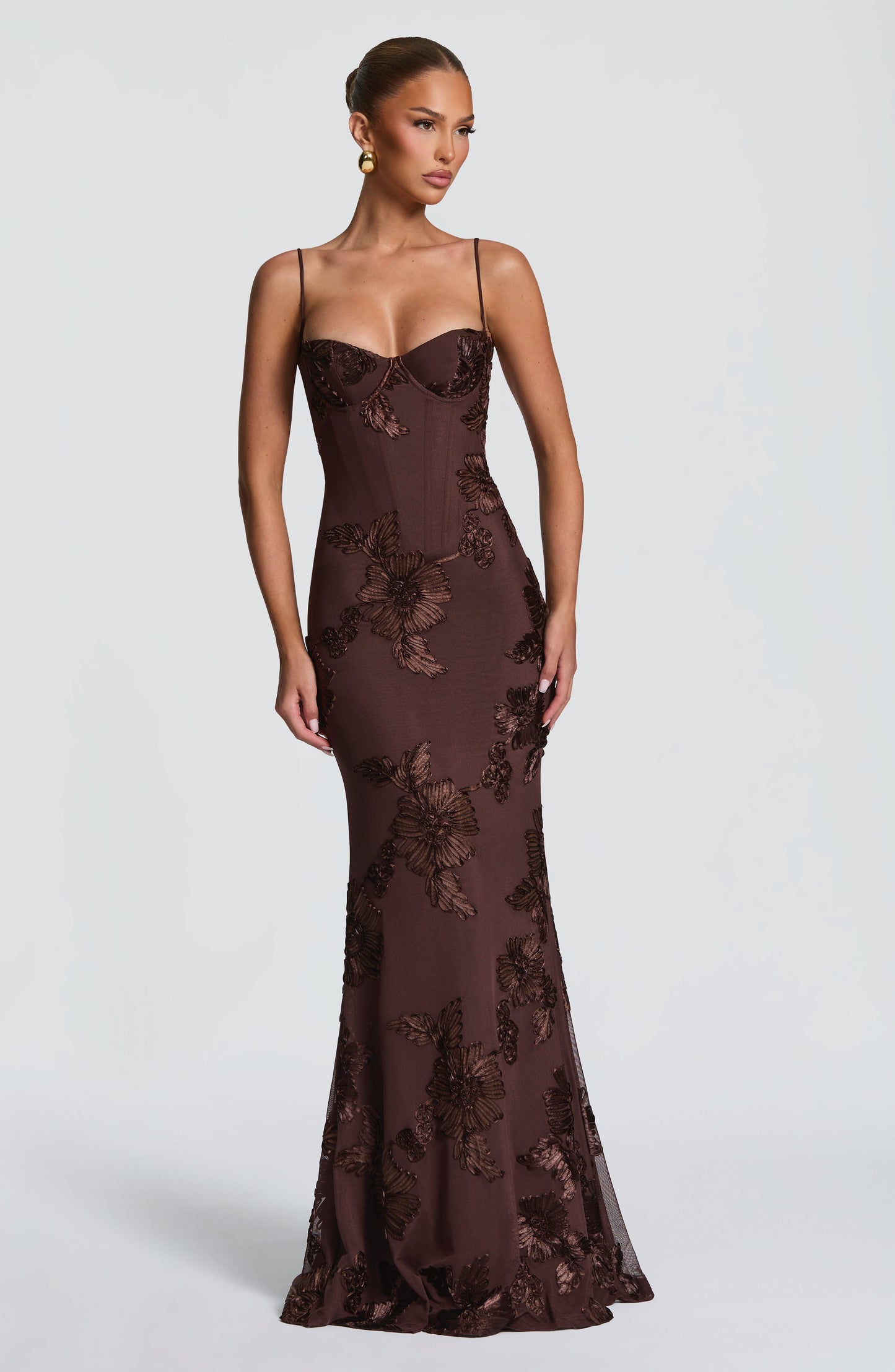 Nefertiti Plum Silk Maxi Dress
