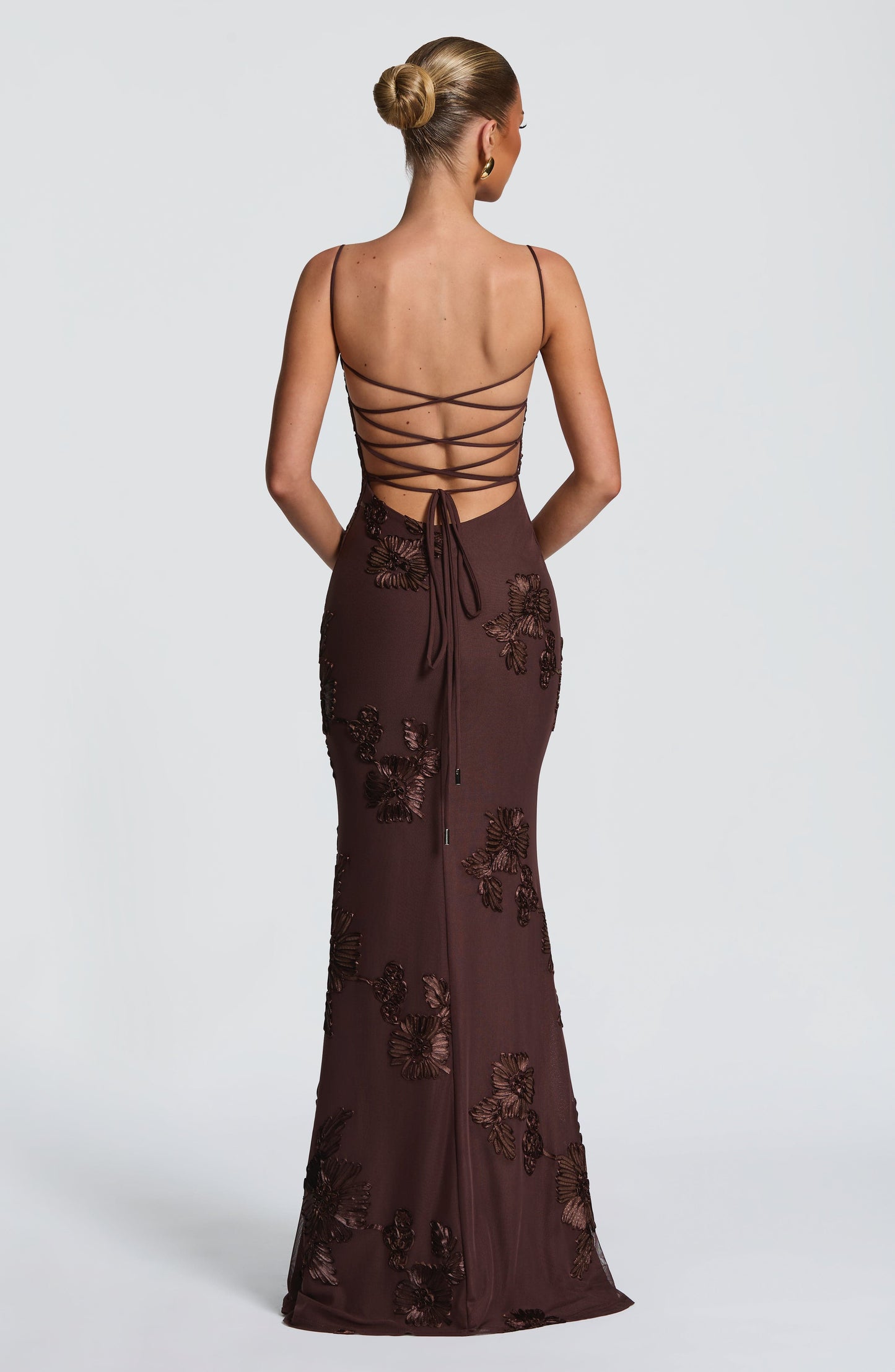 Nefertiti Plum Silk Maxi Dress
