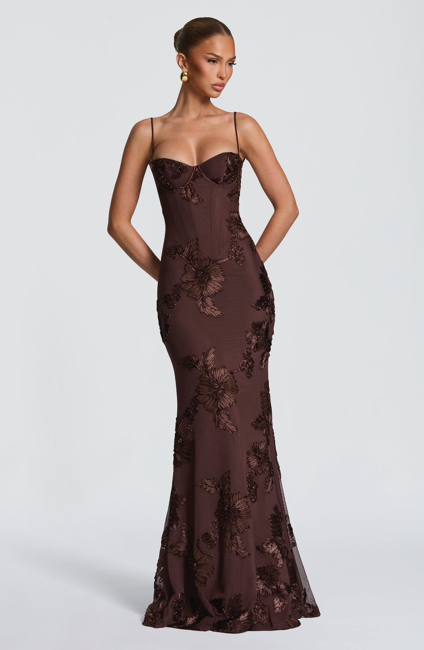 Nefertiti Plum Silk Maxi Dress