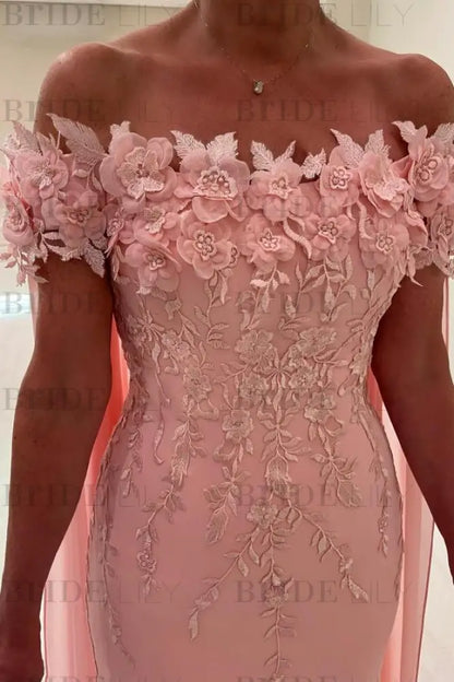 Margot Off-Shoulder Chiffon Mermaid Dress
