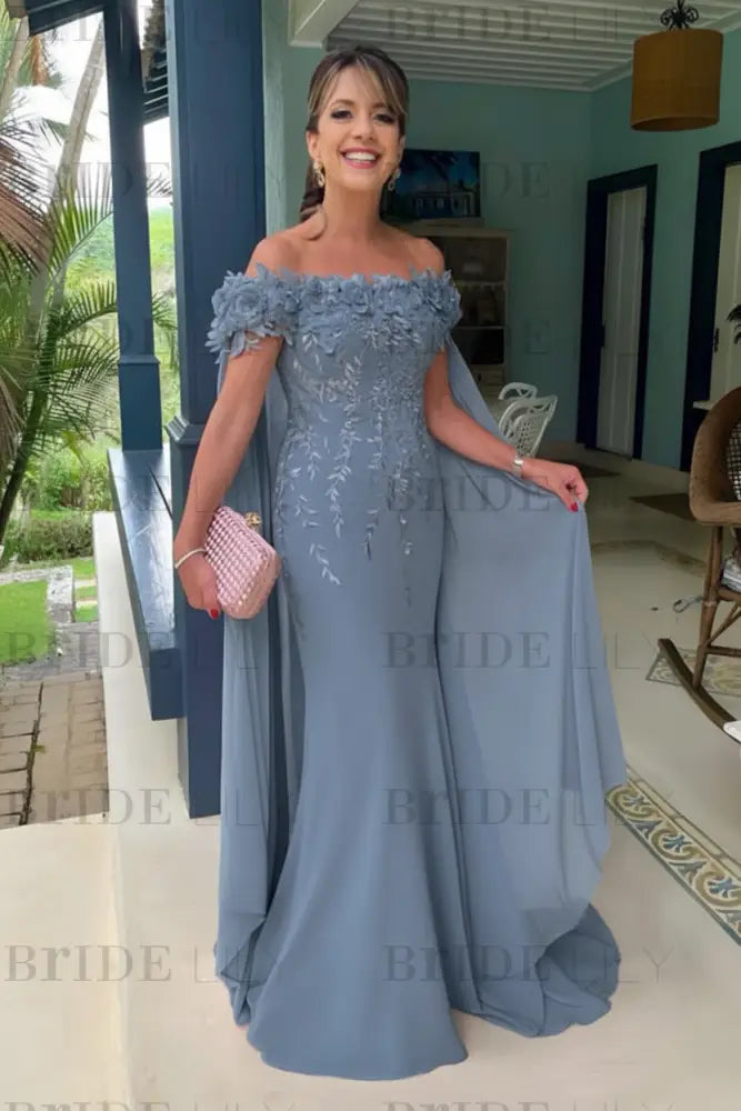 Margot Off-Shoulder Chiffon Mermaid Dress
