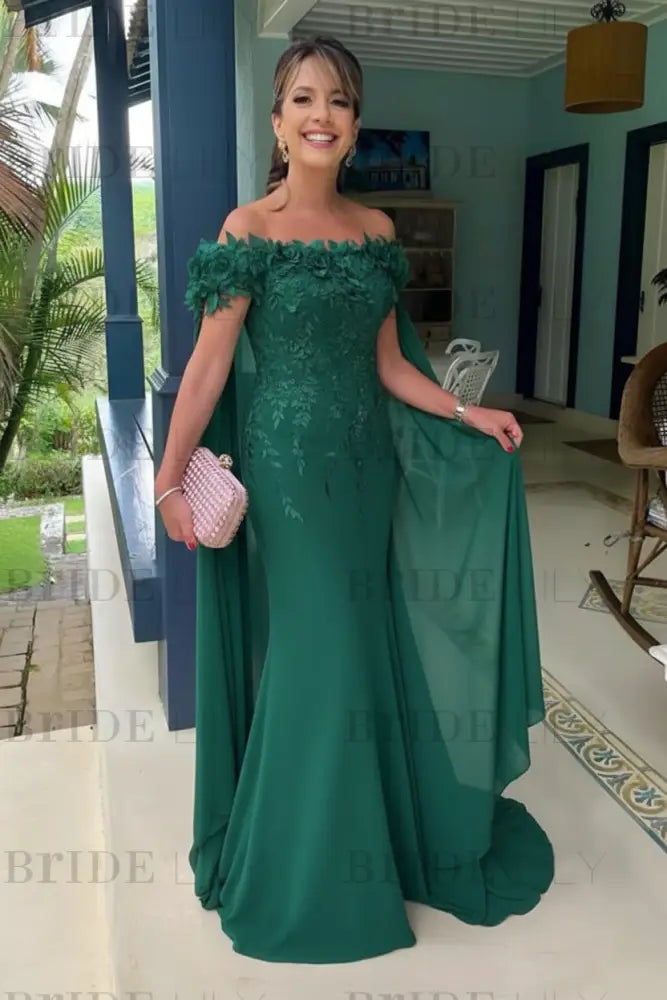 Margot Off-Shoulder Chiffon Mermaid Dress