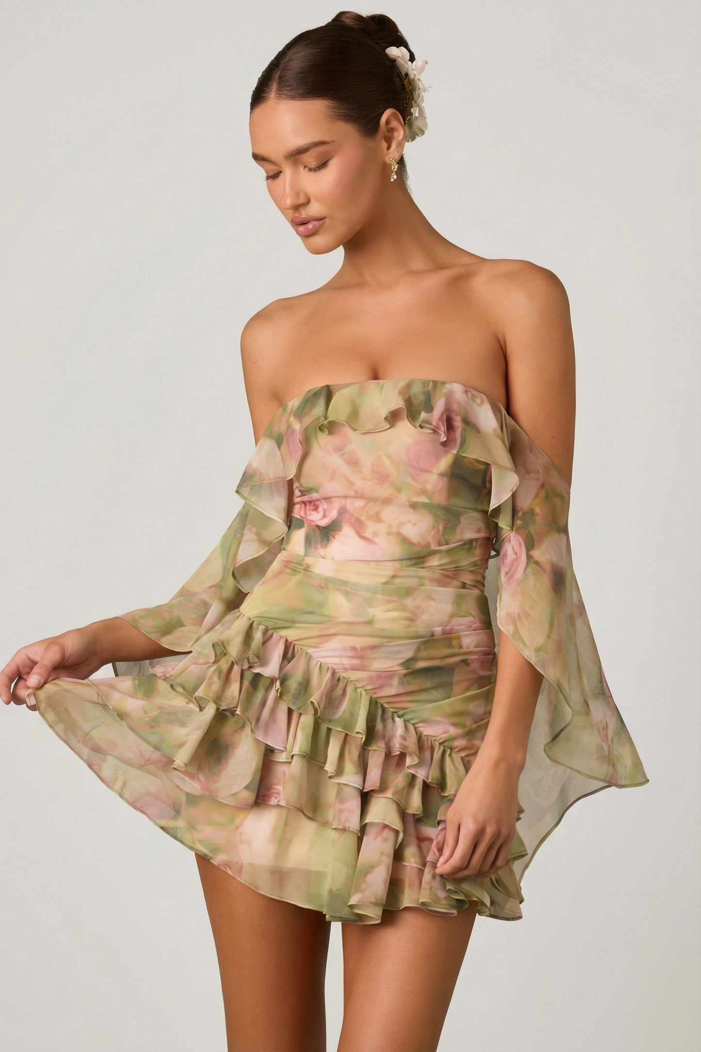Birdie Off-Shoulder Ruffled Mini Dress