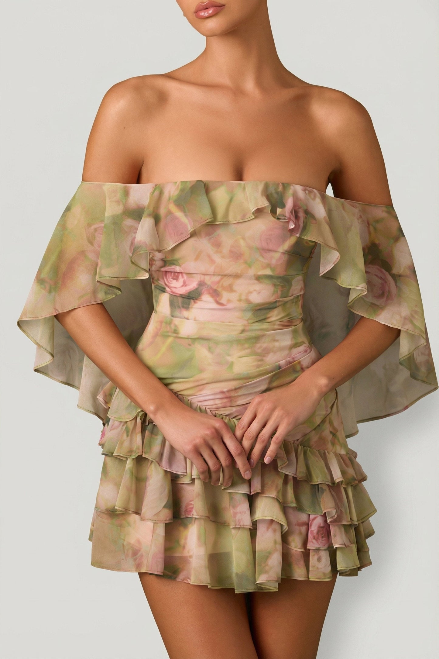 Birdie Off-Shoulder Ruffled Mini Dress