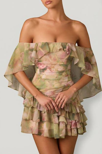 Birdie Off-Shoulder Ruffled Mini Dress