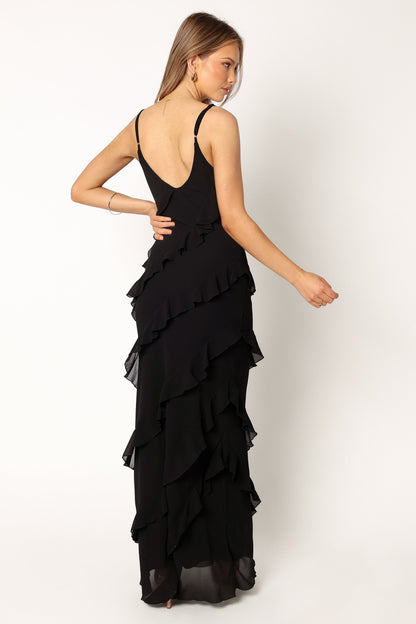 Ciao Ruffle Maxi Dress in Cerulean