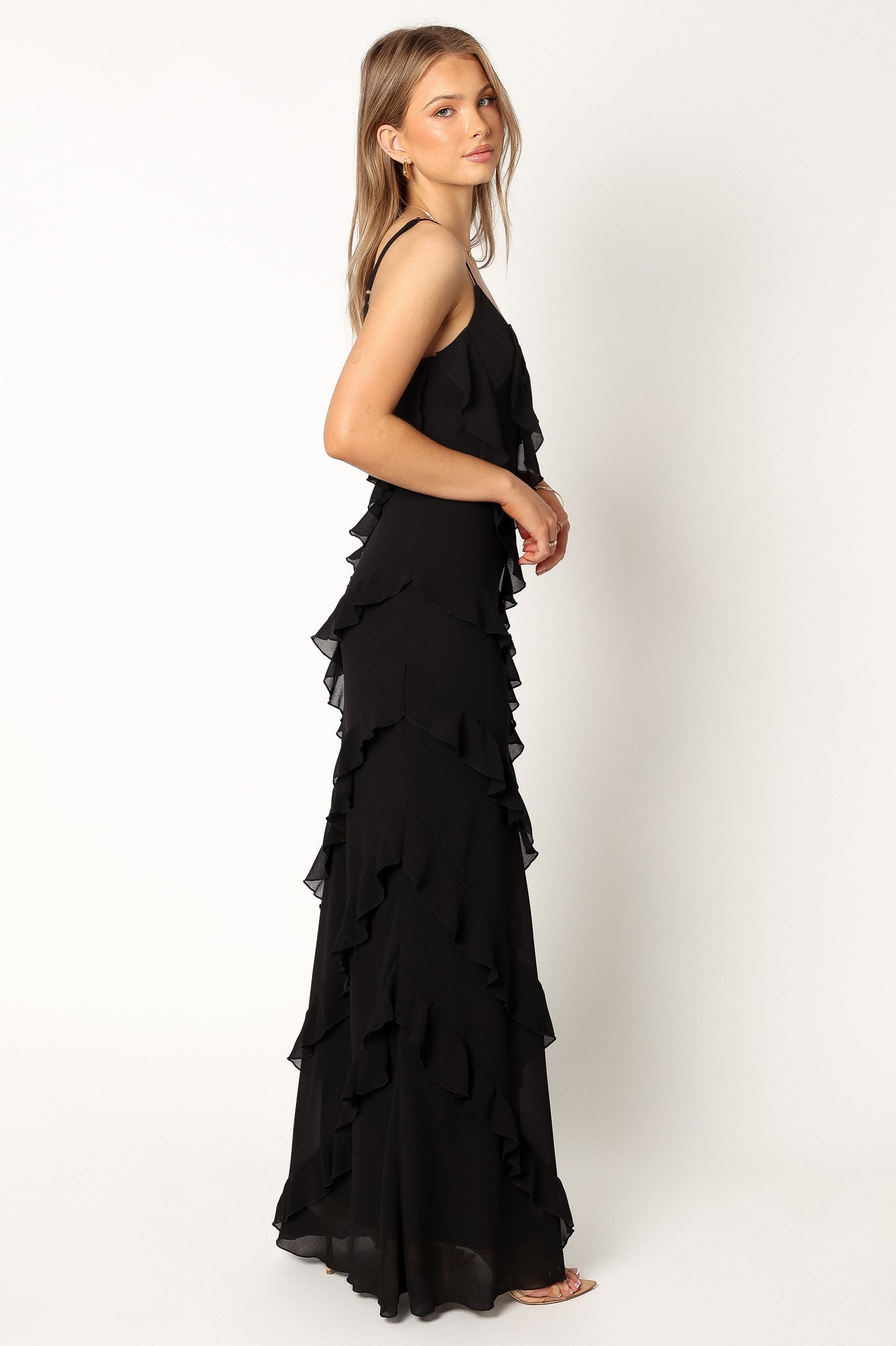 Ciao Ruffle Maxi Dress in Cerulean