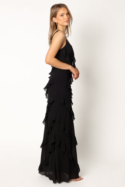 Ciao Ruffle Maxi Dress in Cerulean