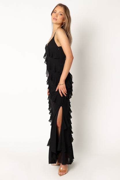 Ciao Ruffle Maxi Dress in Cerulean
