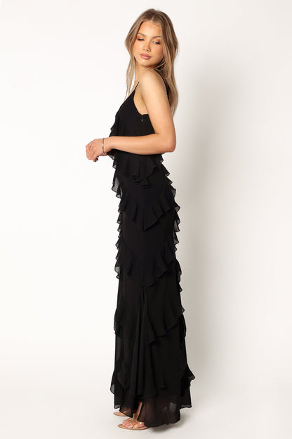 Ciao Ruffle Maxi Dress in Cerulean