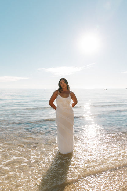 Ciao Ruffle Maxi Dress in Cerulean