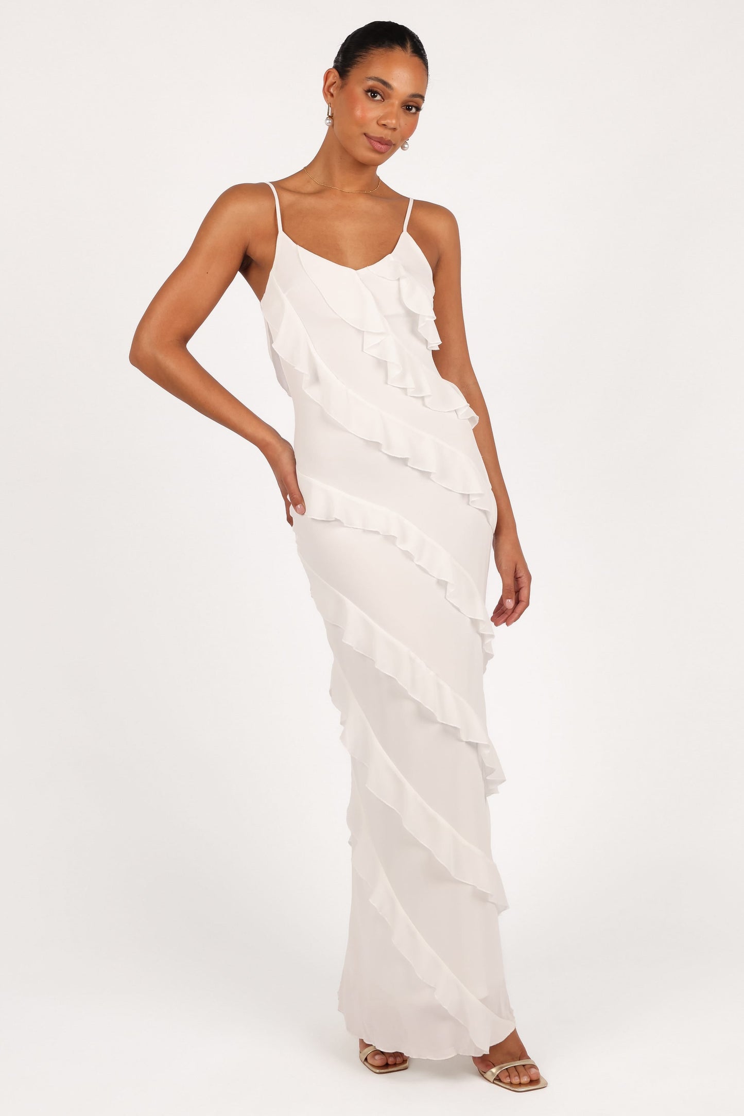 Ciao Ruffle Maxi Dress in Cerulean