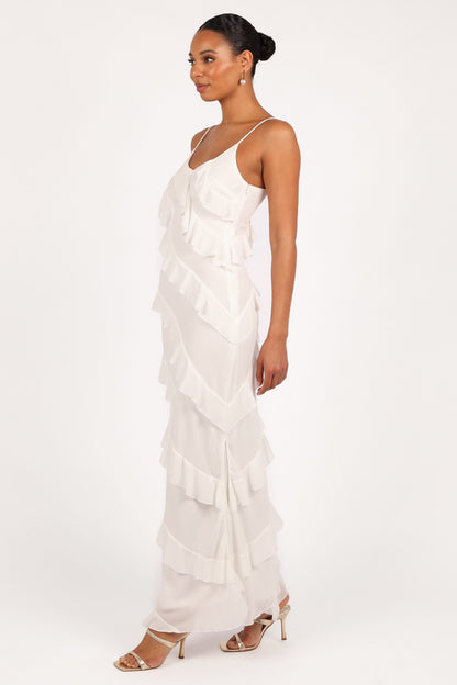 Ciao Ruffle Maxi Dress in Cerulean