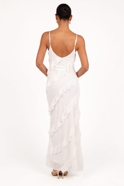 Ciao Ruffle Maxi Dress in Cerulean