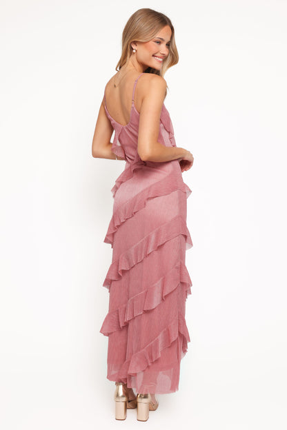 Ciao Ruffle Maxi Dress in Cerulean