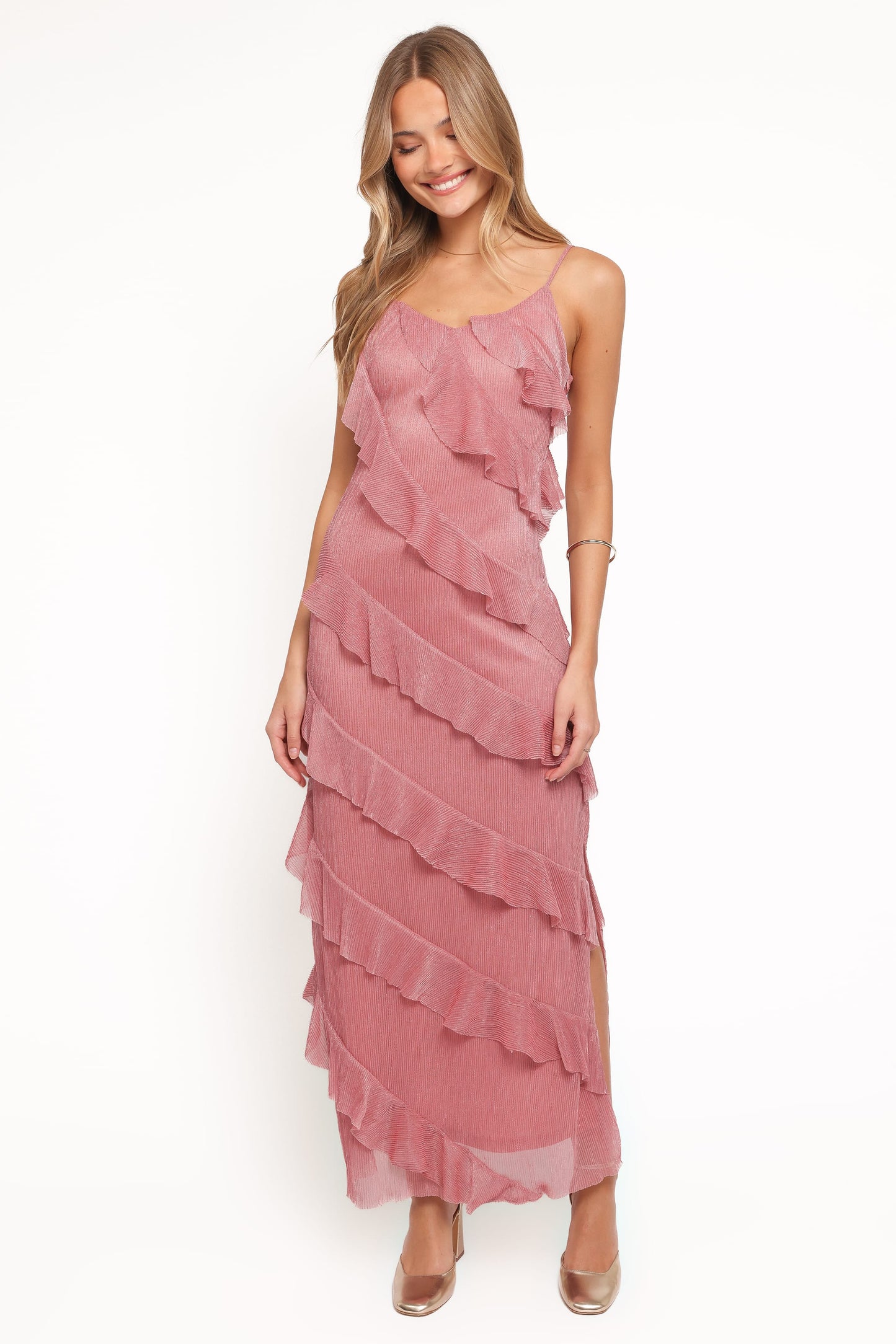 Ciao Ruffle Maxi Dress in Cerulean