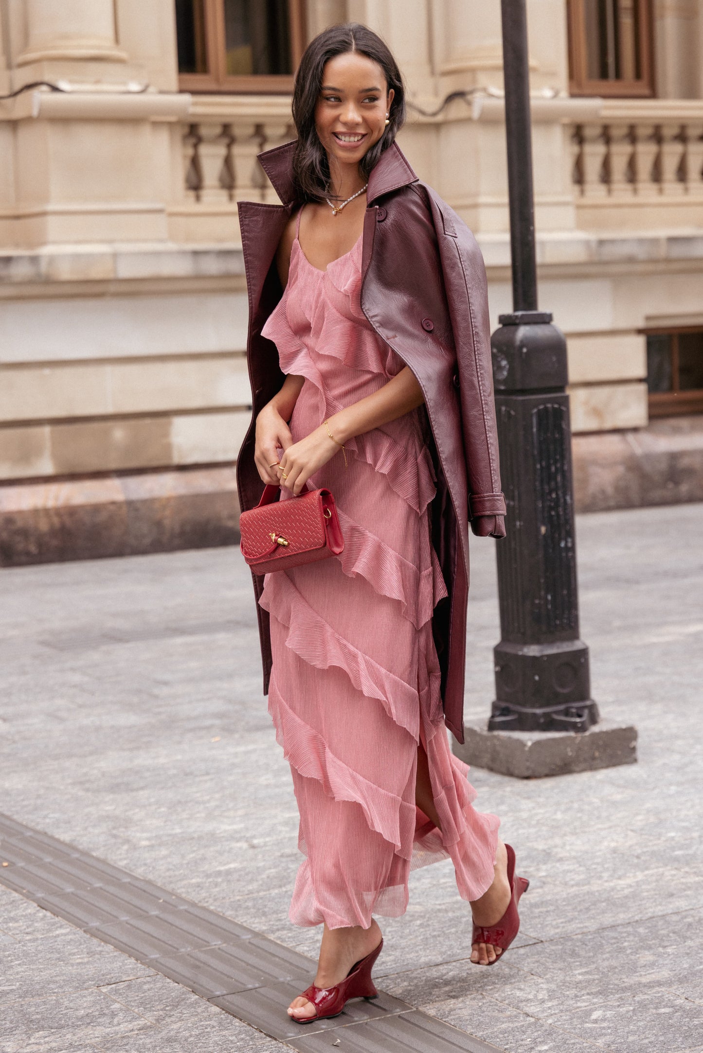 Ciao Ruffle Maxi Dress in Cerulean